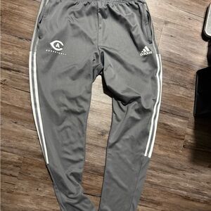 Adidas Charcoal Joggers with White Stripes- UC Davis Basketball